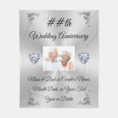 パーソナライズされた周年記念品 フリースブランケット (正面)