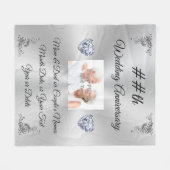 パーソナライズされた周年記念品 フリースブランケット (正面(横))