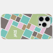 パーソナライズされた四角形と正方形パターン Case-Mate iPhoneケース (裏面 (横))