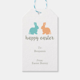 パーソナライズされた図解入りの、写真付きのイースターバニーラベル ギフトタグ