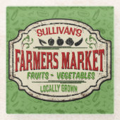 パーソナライズされた園芸農家市場 ガラスコースター (正面)