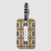 パーソナライズされた地中海のヴィンテージ ラゲッジタグ (正面縦)