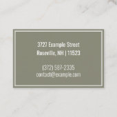 「パーソナライズされた壁華美紙」（英国/ユーロ） 名刺 (裏面)