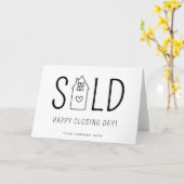 パーソナライズされた売り込み済み閉店実在不動産 カード (黄色い花)