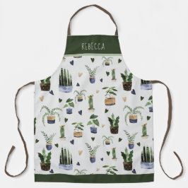 パーソナライズされた多肉植物パターン エプロン