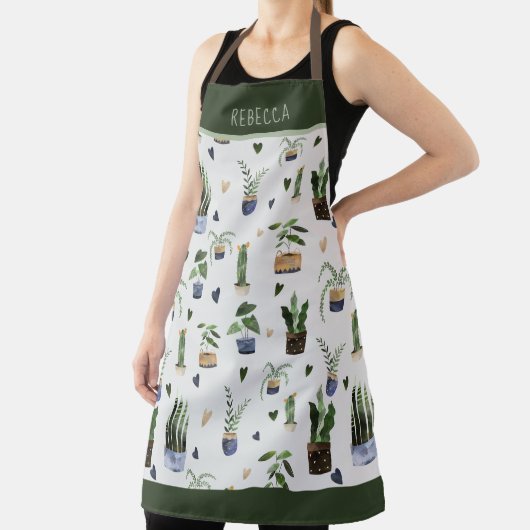 パーソナライズされた多肉植物パターン エプロン (インサイチュ)