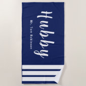 パーソナライズされた大きな夫専用ビーチタオル ビーチタオル (正面)