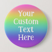 パーソナライズされた大きな虹のピンオン ボタン 缶バッジ (正面)