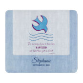 パーソナライズされた大人のバプテスマが青に鳩 カッティングボード (正面)