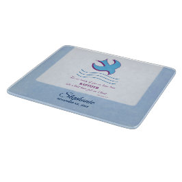 パーソナライズされた大人のバプテスマが青に鳩 カッティングボード