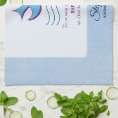 パーソナライズされた大人のバプテスマが青に鳩 キッチンタオル (折り畳み)