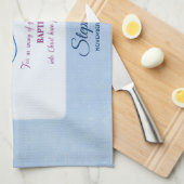 パーソナライズされた大人のバプテスマが青に鳩 キッチンタオル (四つ折り)