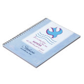 パーソナライズされた大人のバプテスマが青に鳩 ノートブック (左側)