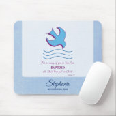 パーソナライズされた大人のバプテスマが青に鳩 マウスパッド (マウス)