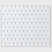 パーソナライズされた大人のバプテスマが青に鳩 ラッピングペーパー (フラット)