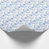 パーソナライズされた大人のバプテスマが青に鳩 ラッピングペーパー (角)