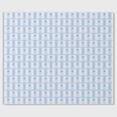 パーソナライズされた大人のバプテスマが青に鳩 ラッピングペーパー (フラット)