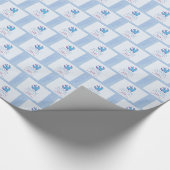 パーソナライズされた大人のバプテスマが青に鳩 ラッピングペーパー (コーナー)