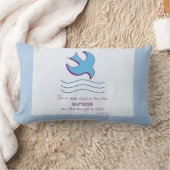 パーソナライズされた大人のバプテスマが青に鳩 ランバークッション (ブランケット)