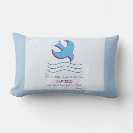 パーソナライズされた大人のバプテスマが青に鳩 ランバークッション