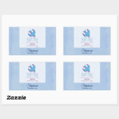 パーソナライズされた大人のバプテスマが青に鳩 長方形シール (シート)