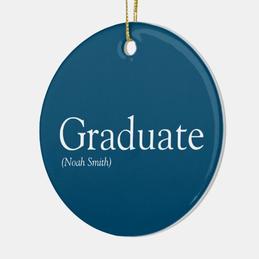 パーソナライズされた大学院の定義モダン青 セラミックオーナメント (左)