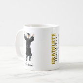 パーソナライズされた大学院水彩少年 コーヒーマグカップ (正面左)