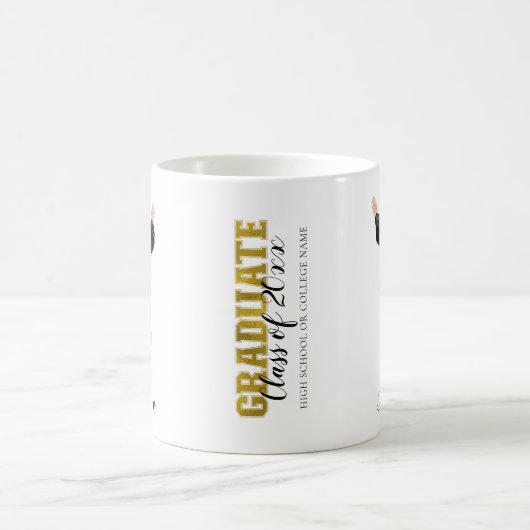 パーソナライズされた大学院水彩少年 コーヒーマグカップ (中央)