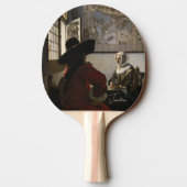 パーソナライズされた大尉と笑う少女 卓球ラケット (裏面)