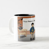 パーソナライズされた大工 – 男性マンガ ツートーンマグカップ (正面左)