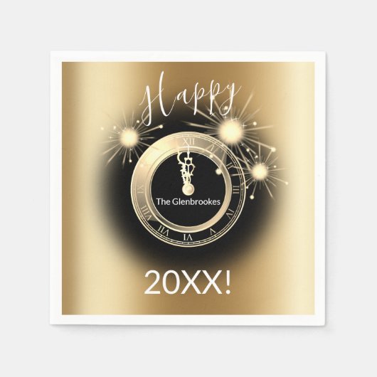 パーソナライズされた大晦日紙ナプキンス スタンダードカクテルナプキン (正面)