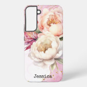 パーソナライズされた大水彩花プリント SAMSUNG GALAXYケース (裏面)