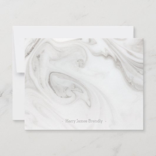 パーソナライズされた大理石パエレガントターンフラットノートカード ノートカード (正面)