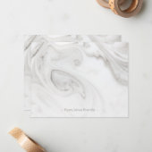 パーソナライズされた大理石パエレガントターンフラットノートカード ノートカード (正面/裏面インサイチュ)