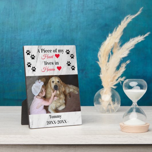 パーソナライズされた大理石ペット記念写真記念 フォトプラーク (側面)
