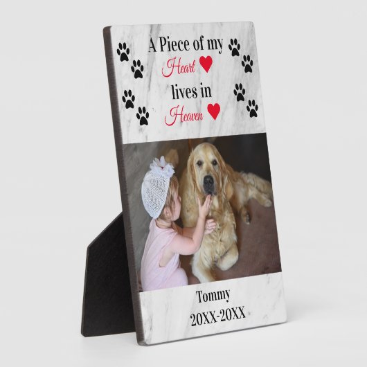 パーソナライズされた大理石ペット記念写真記念 フォトプラーク (側面)