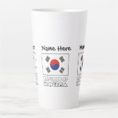 パーソナライズされた大韓民国国旗 カフェラテマグ (正面)