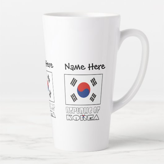 パーソナライズされた大韓民国国旗 カフェラテマグ (右)