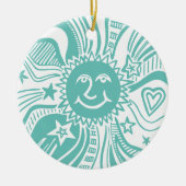 パーソナライズされた太陽パターン セラミックオーナメント (正面)