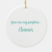 パーソナライズされた太陽パターン セラミックオーナメント (裏面)