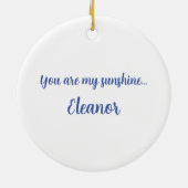 パーソナライズされた太陽パターン セラミックオーナメント (裏面)