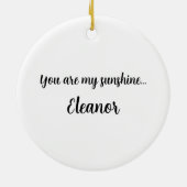 パーソナライズされた太陽パターン セラミックオーナメント (裏面)