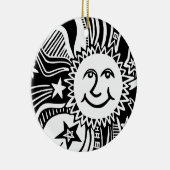 パーソナライズされた太陽パターン セラミックオーナメント (右)