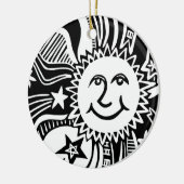 パーソナライズされた太陽パターン セラミックオーナメント (左)