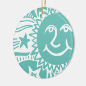 パーソナライズされた太陽パターン セラミックオーナメント (左)