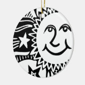 パーソナライズされた太陽パターン セラミックオーナメント (左)