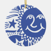 パーソナライズされた太陽パターン セラミックオーナメント (正面)