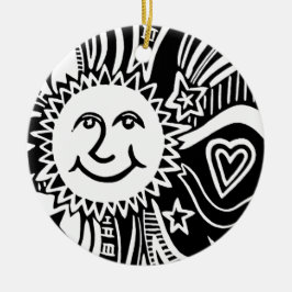 パーソナライズされた太陽パターン セラミックオーナメント