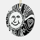 パーソナライズされた太陽パターン セラミックオーナメント (左)