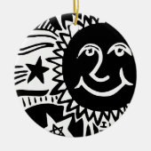 パーソナライズされた太陽パターン セラミックオーナメント (正面)